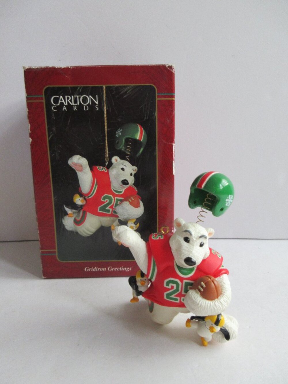 Carlton Cards Christmas Ornament "GRIDIRON GREETINGS" Polar Bear & Penguins